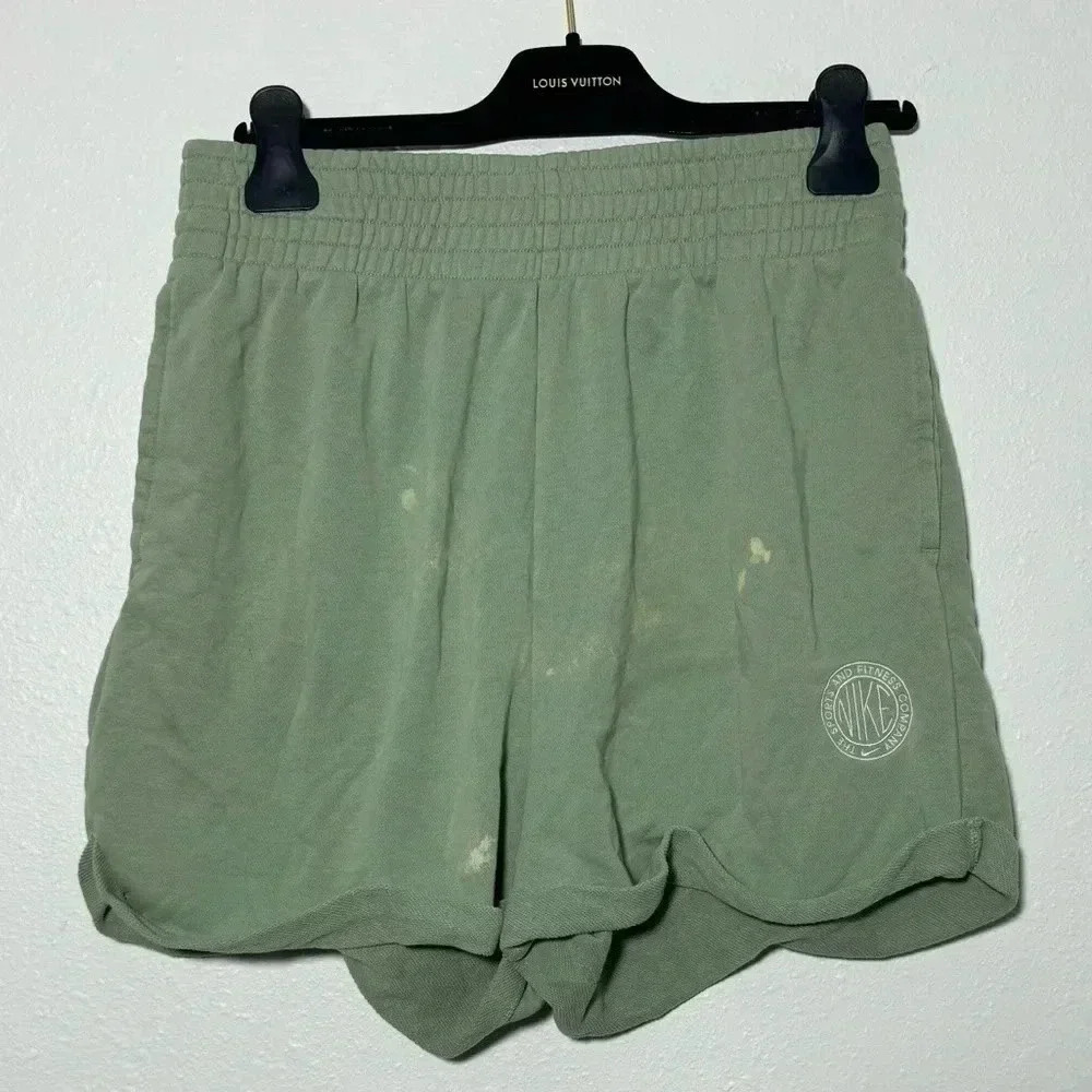 Nike High Waisted Distressed Nike Shorts in Green